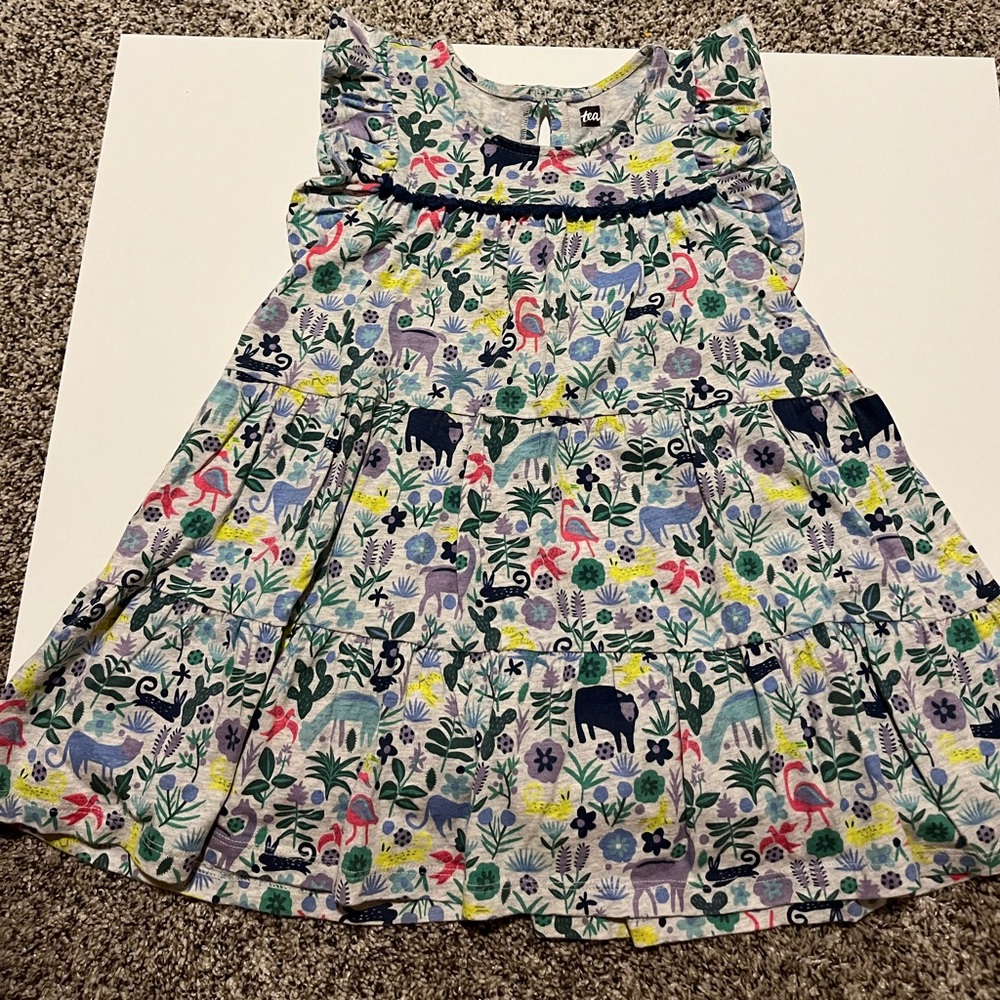 Tea size 3 animals tiered dress
